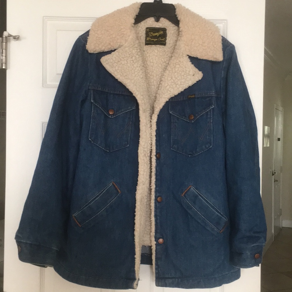 RARE Vintage Wrangler Sherpa Denim Coat